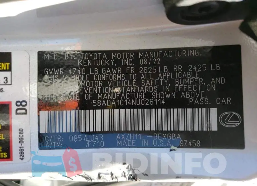58ADA1C14NU026114 Photo# 12