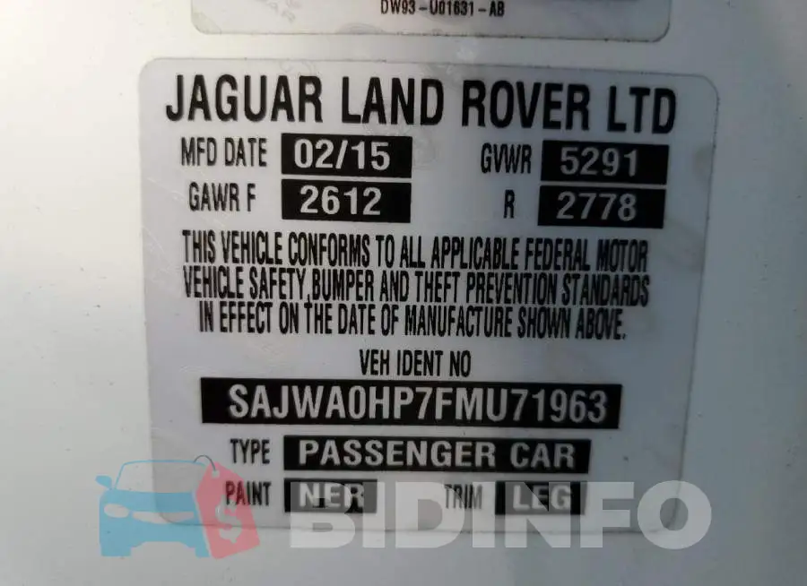 SAJWA0HP7FMU71963 Photo# 12