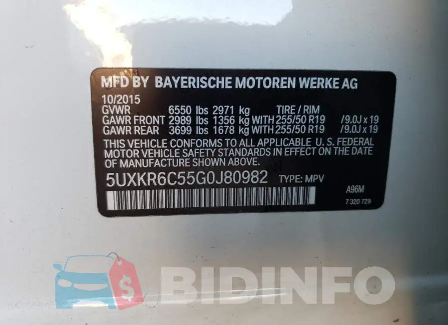 5UXKR6C55G0J80982 Photo# 13