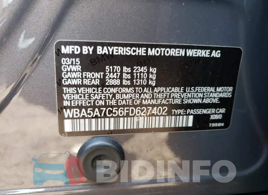 WBA5A7C56FD627402 Photo# 13