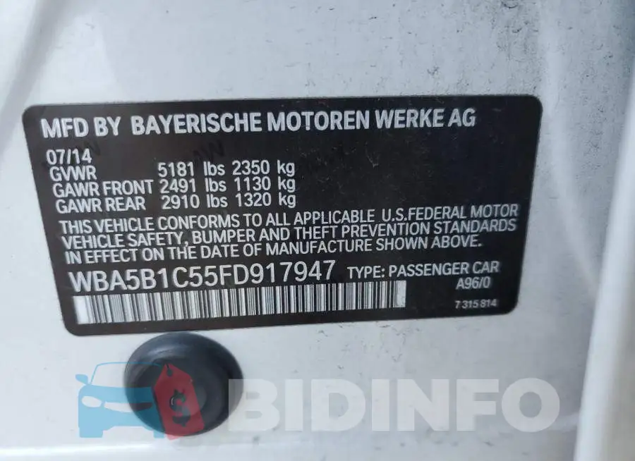WBA5B1C55FD917947 Photo# 12