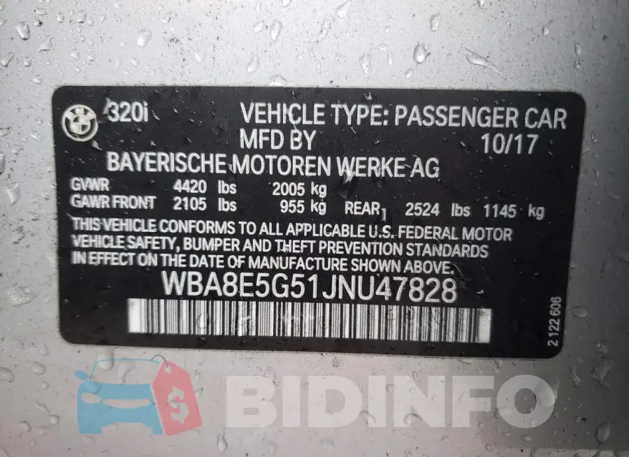 WBA8E5G51JNU47828 Photo# 12