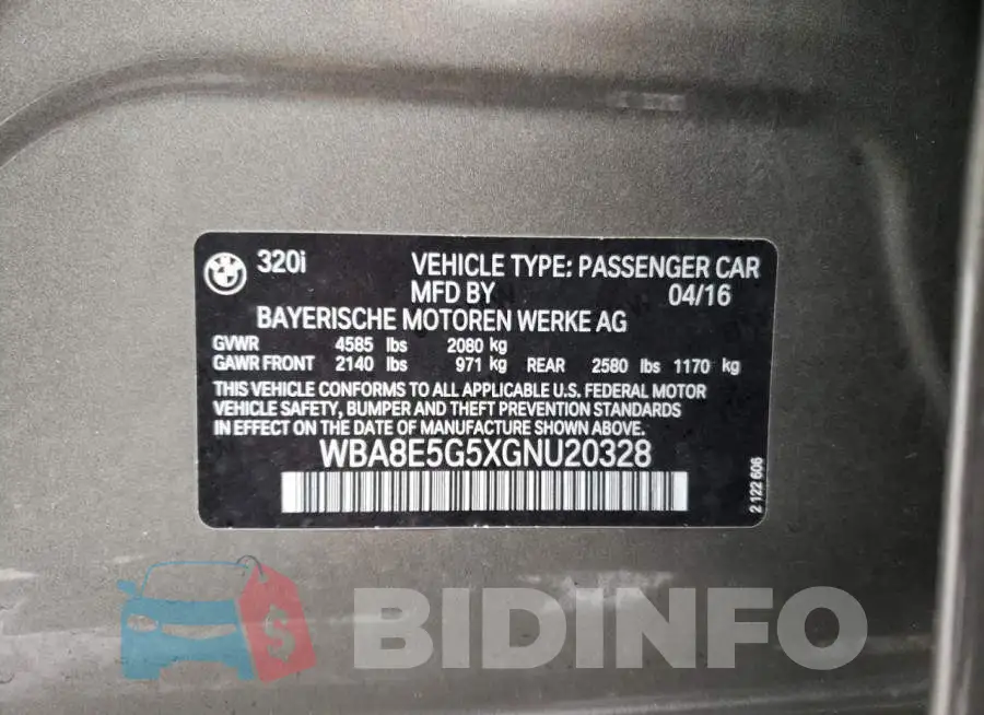 WBA8E5G5XGNU20328 Photo# 12