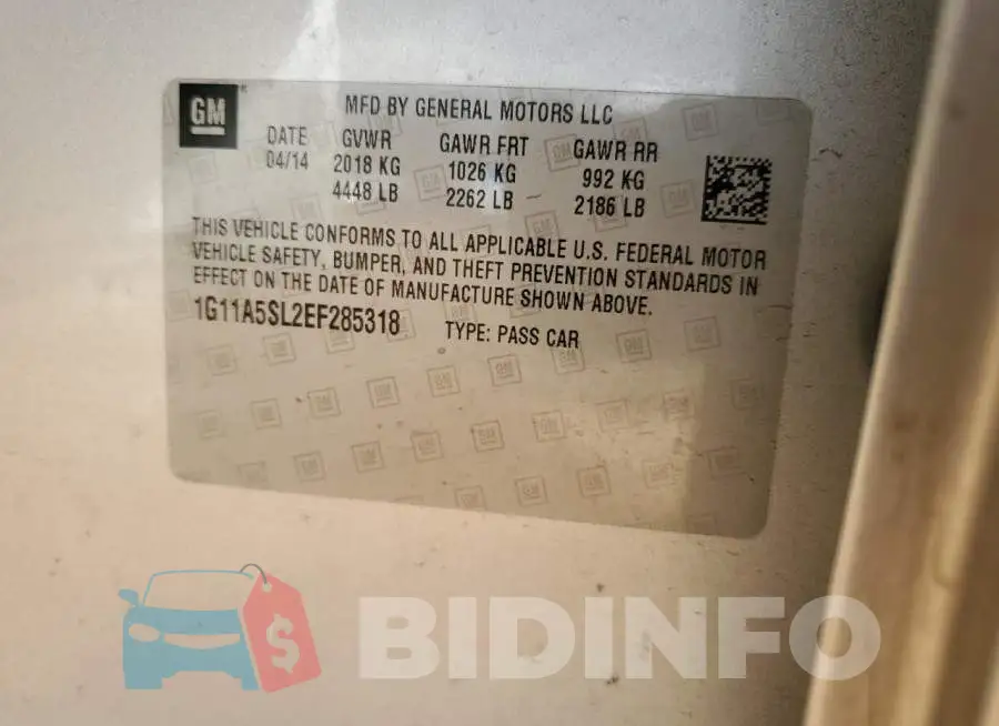 1G11A5SL2EF285318 Photo# 13