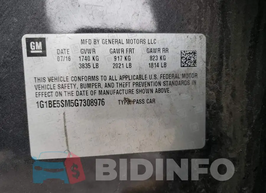 1G1BE5SM5G7308976 Photo# 12