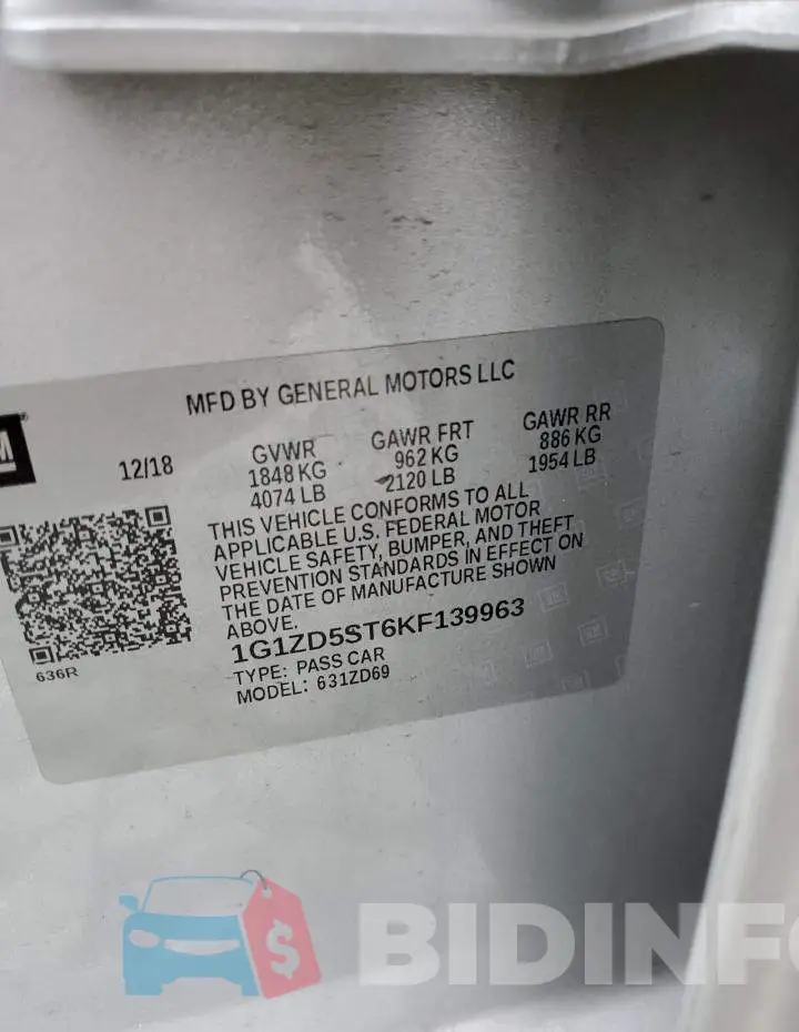 1G1ZD5ST6KF139963 Photo# 12