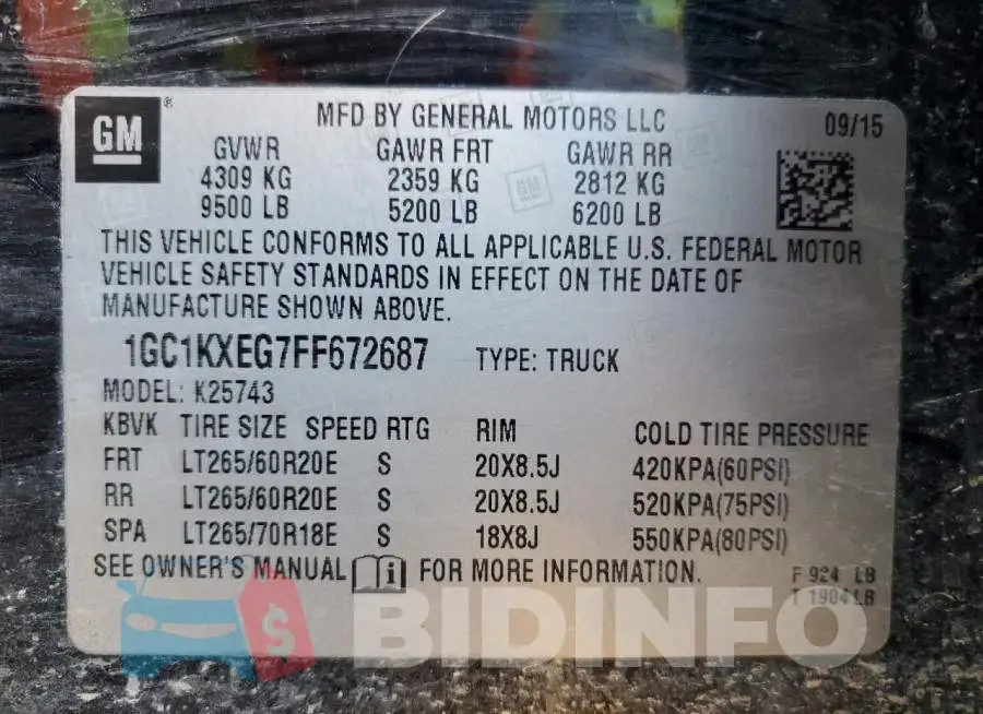 1GC1KXEG7FF672687 Photo# 13