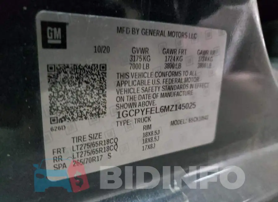 1GCPYFEL6MZ145025 Photo# 12