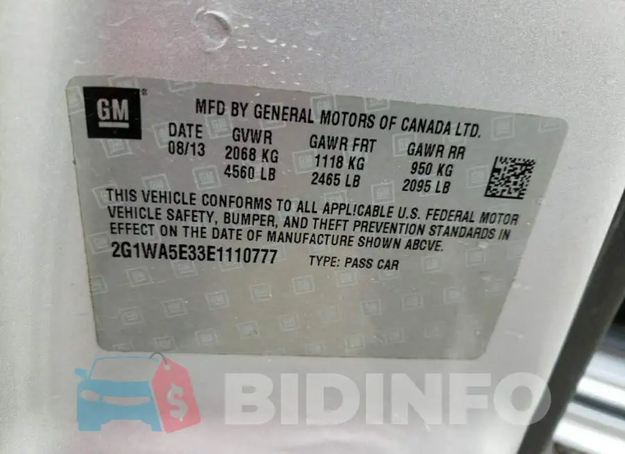 2G1WA5E33E1110777 Photo# 12