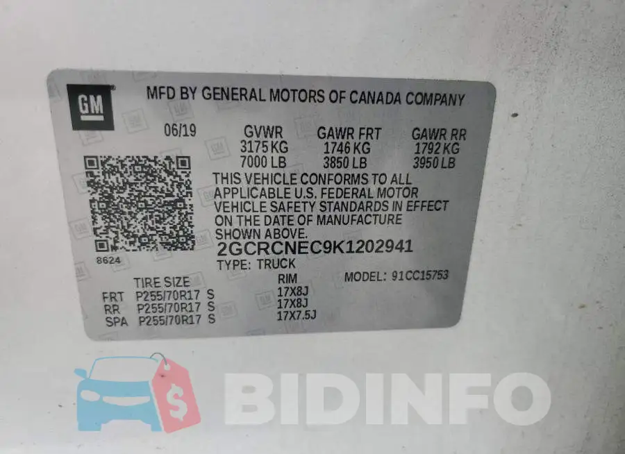 2GCRCNEC9K1202941 Photo# 12