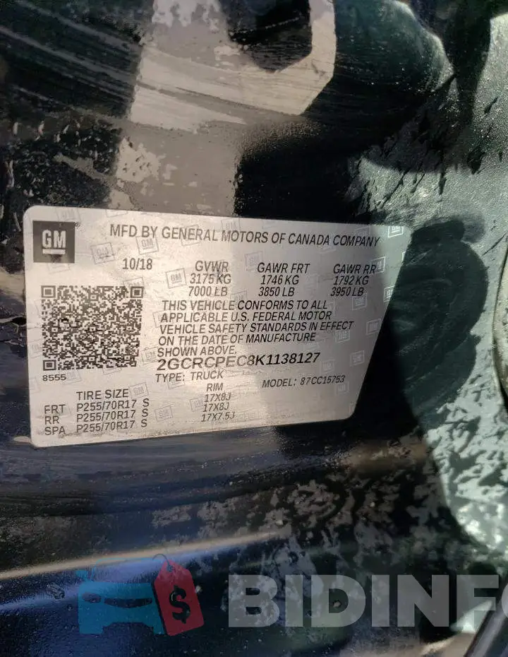 2GCRCPEC8K1138127 Photo# 12