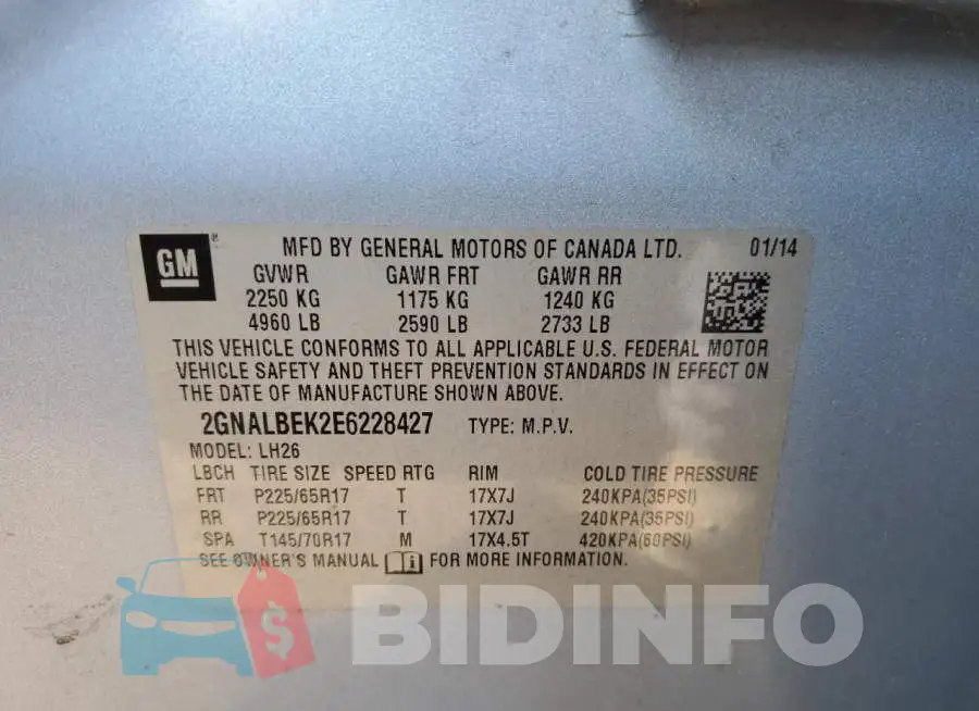 2GNALBEK2E6228427 Photo# 13
