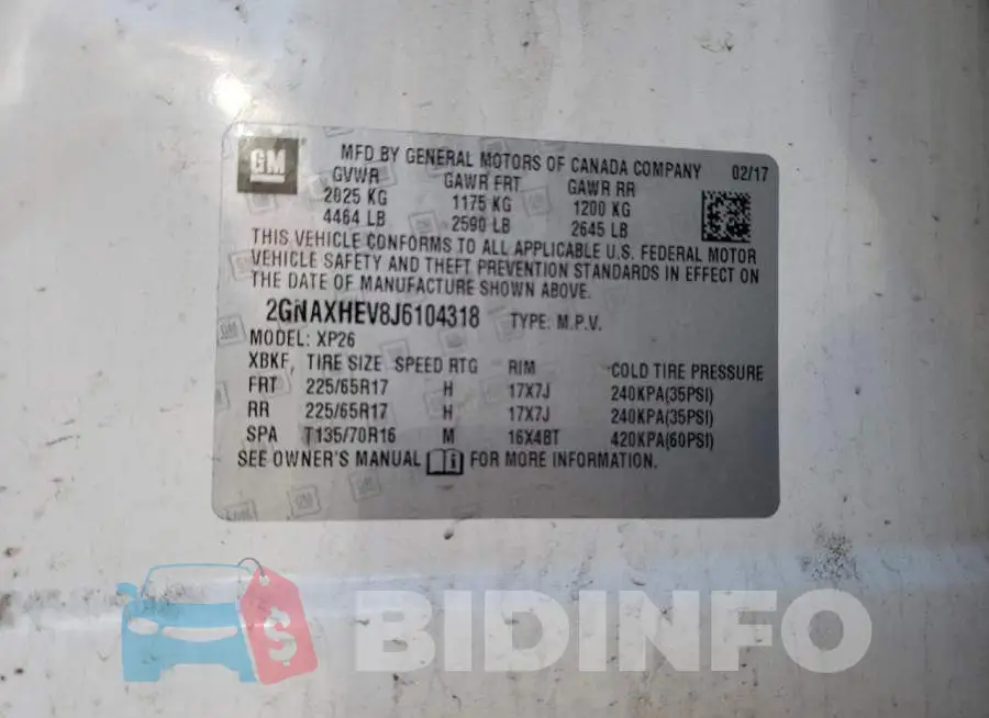 2GNAXHEV8J6104318 Photo# 12