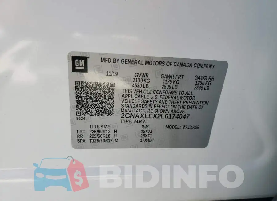 2GNAXLEX2L6174047 Photo# 13