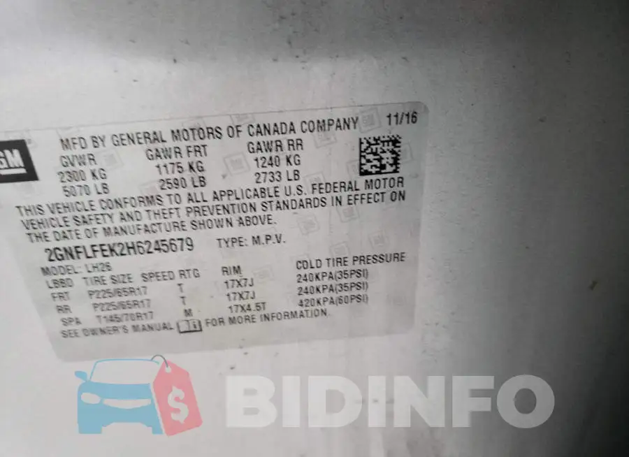 2GNFLFEK2H6245679 Photo# 14