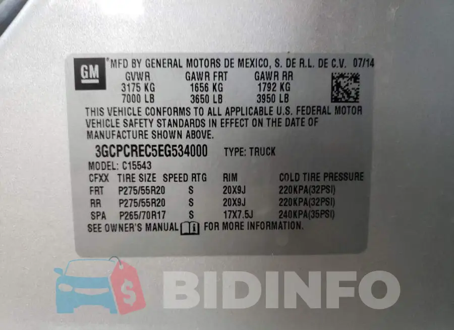3GCPCREC5EG534000 Photo# 12