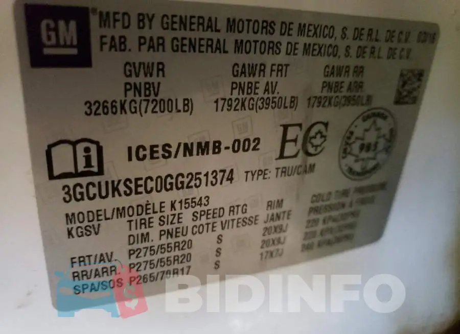 3GCUKSEC0GG251374 Photo# 10