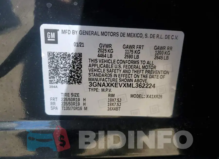 3GNAXKEVXML362224 Photo# 12