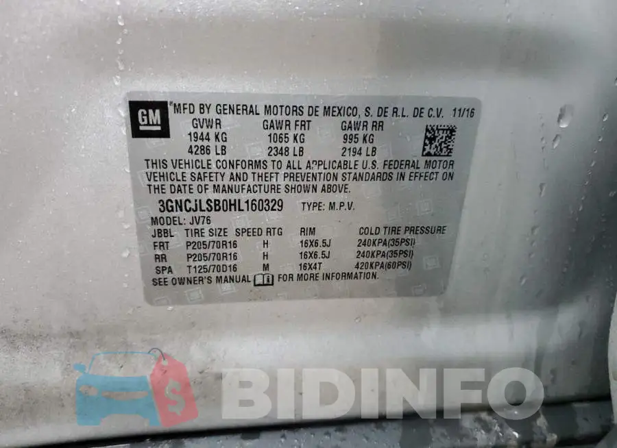 3GNCJLSB0HL160329 Photo# 13