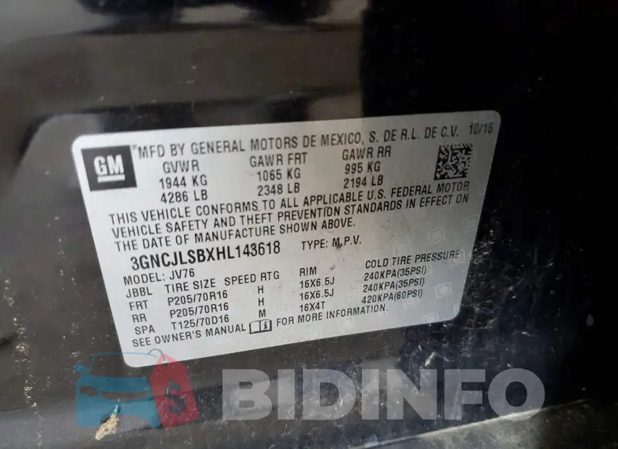 3GNCJLSBXHL143618 Photo# 13