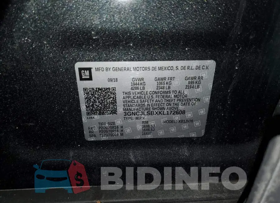 3GNCJLSBXKL172608 Photo# 13