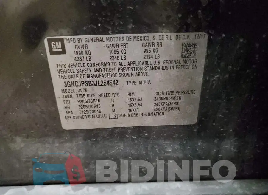 3GNCJPSB3JL254542 Photo# 12