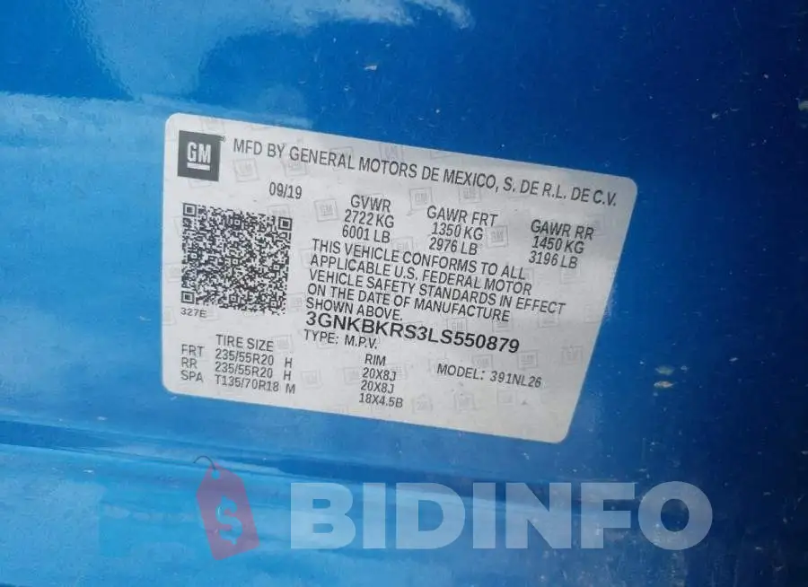 3GNKBKRS3LS550879 Photo# 12