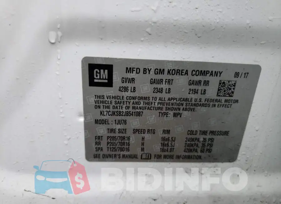 KL7CJKSB2JB541087 Photo# 13