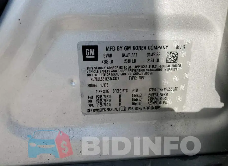 KL7CJLSB1KB844823 Photo# 13