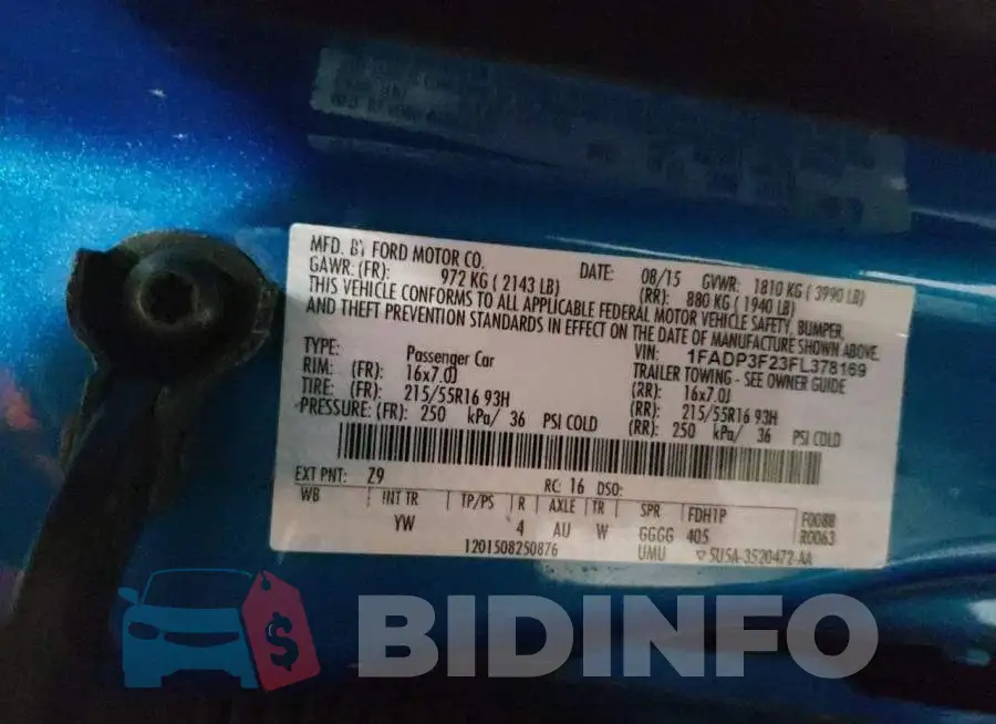 1FADP3F23FL378169 Photo# 12