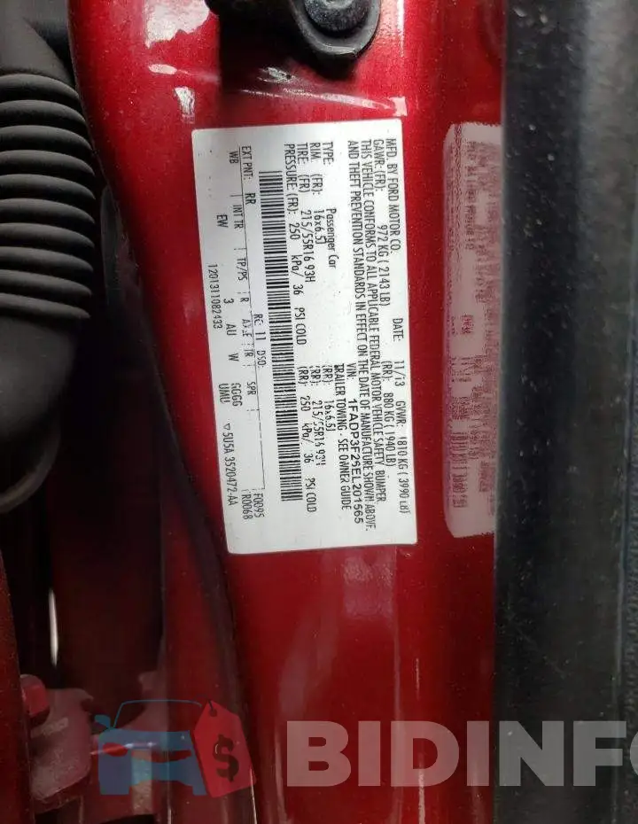 1FADP3F26EL201565 Photo# 12