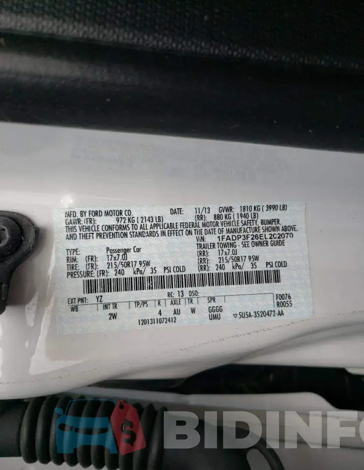 1FADP3F26EL202070 Photo# 12