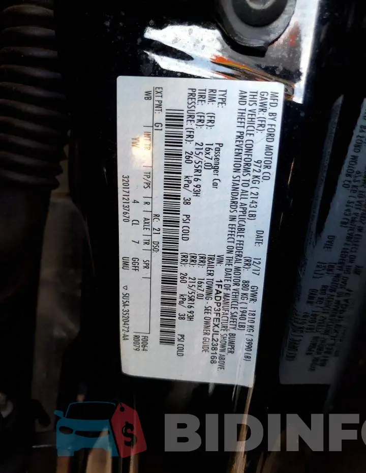 1FADP3FEXJL238168 Photo# 12