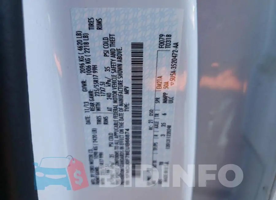 1FMCU0F78EUB68874 Photo# 12
