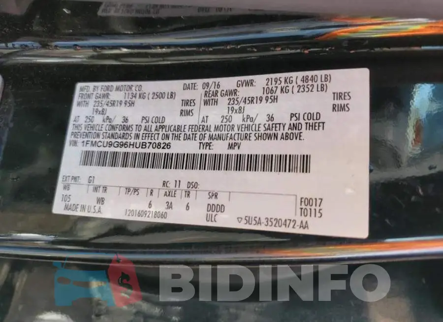 1FMCU9G96HUB70826 Photo# 13