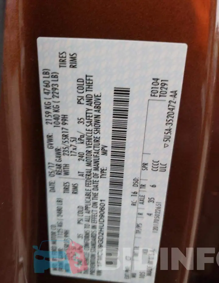 1FMCU9GD2HUD90601 Photo# 12