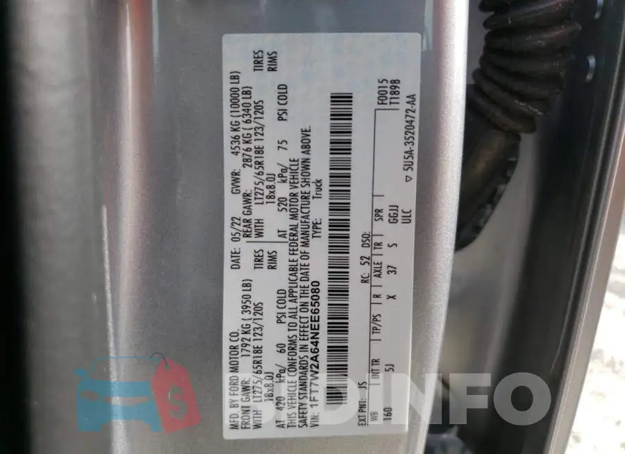 1FT7W2A64NEE65080 Photo# 13