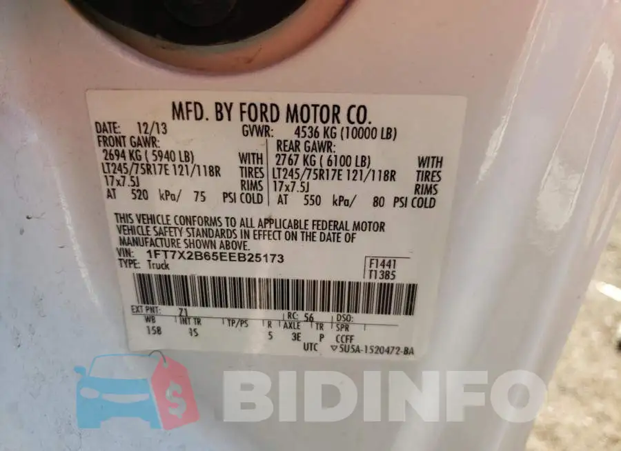 1FT7X2B65EEB25173 Photo# 13