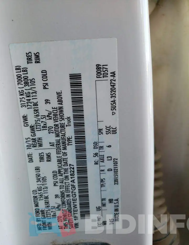 1FTEW1EG7GFA18227 Photo# 12