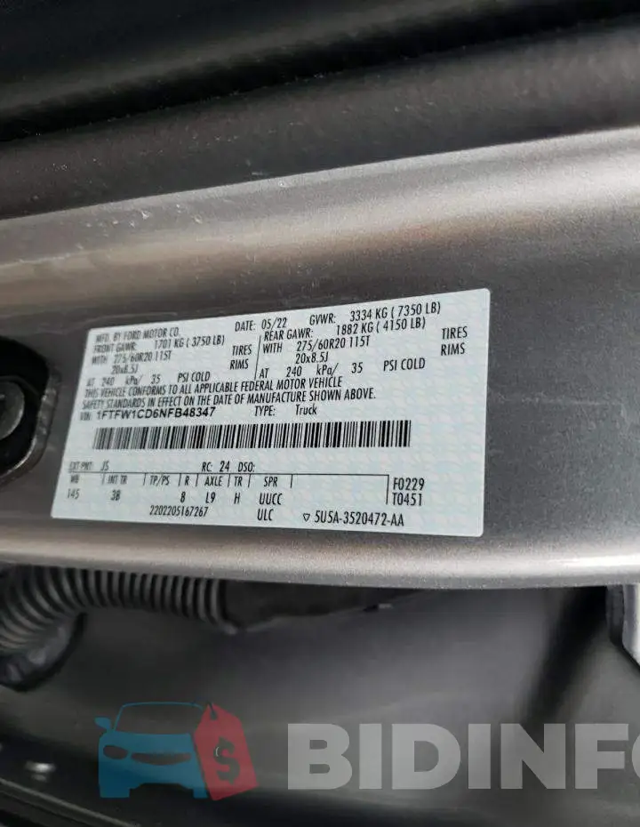 1FTFW1CD6NFB48347 Photo# 12
