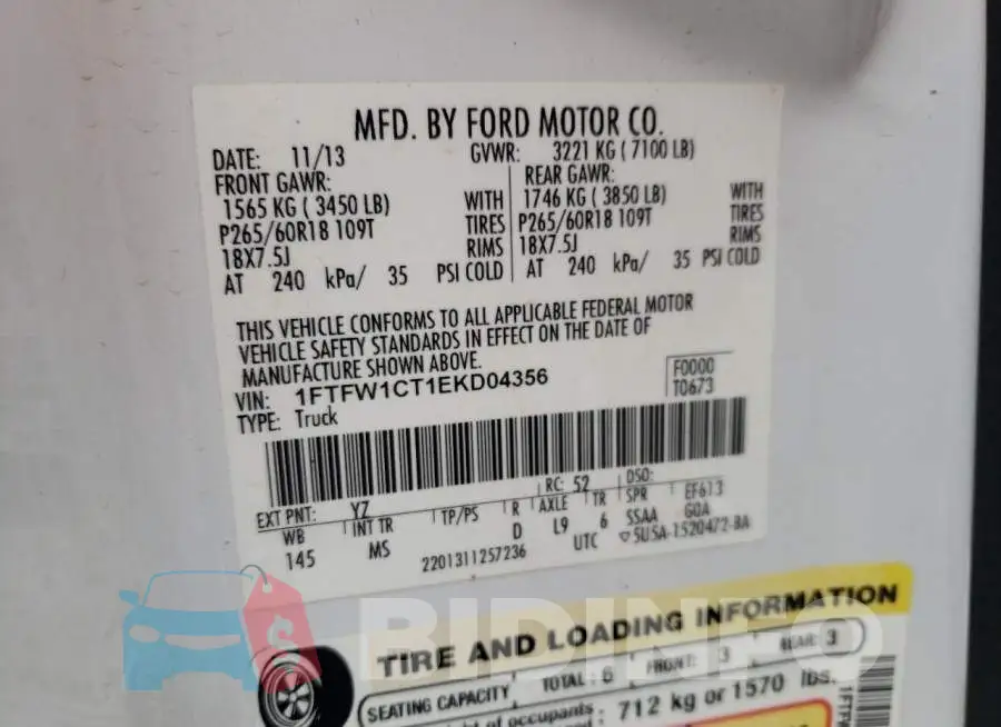 1FTFW1CT1EKD04356 Photo# 12