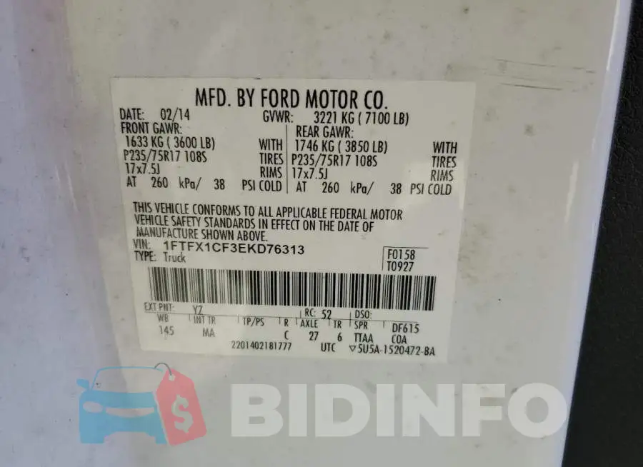 1FTFX1CF3EKD76313 Photo# 12