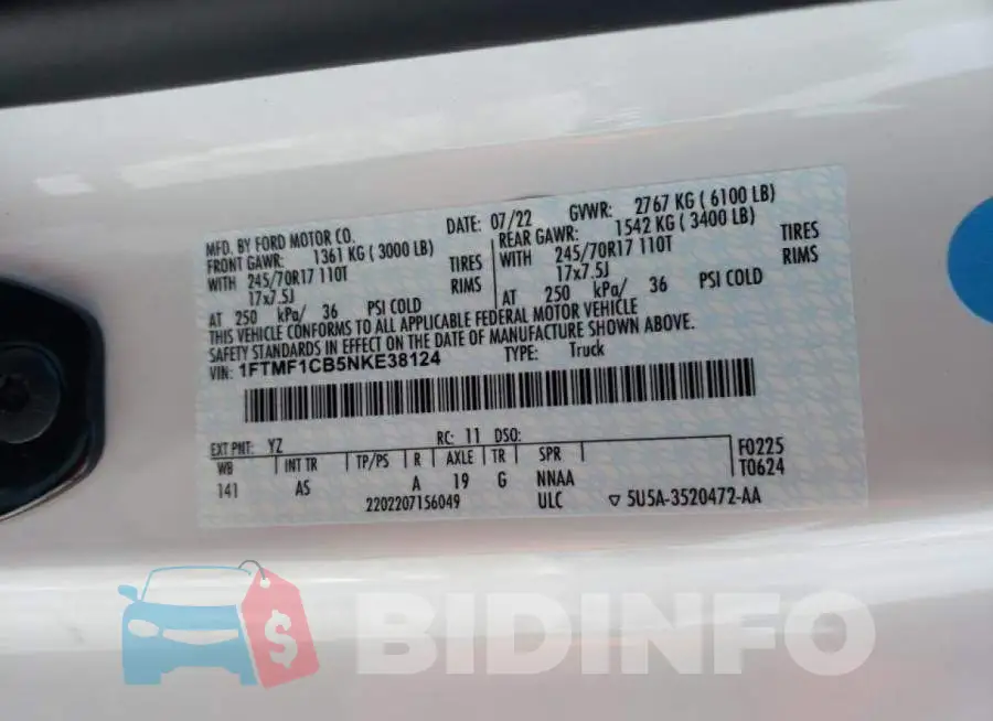 1FTMF1CB5NKE38124 Photo# 12