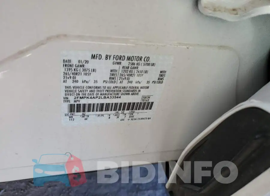 2FMPK4AP2LBA33544 Photo# 14