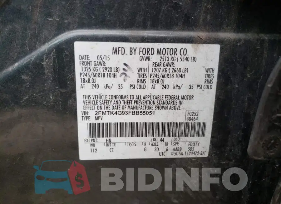 2FMTK4G93FBB55051 Photo# 12