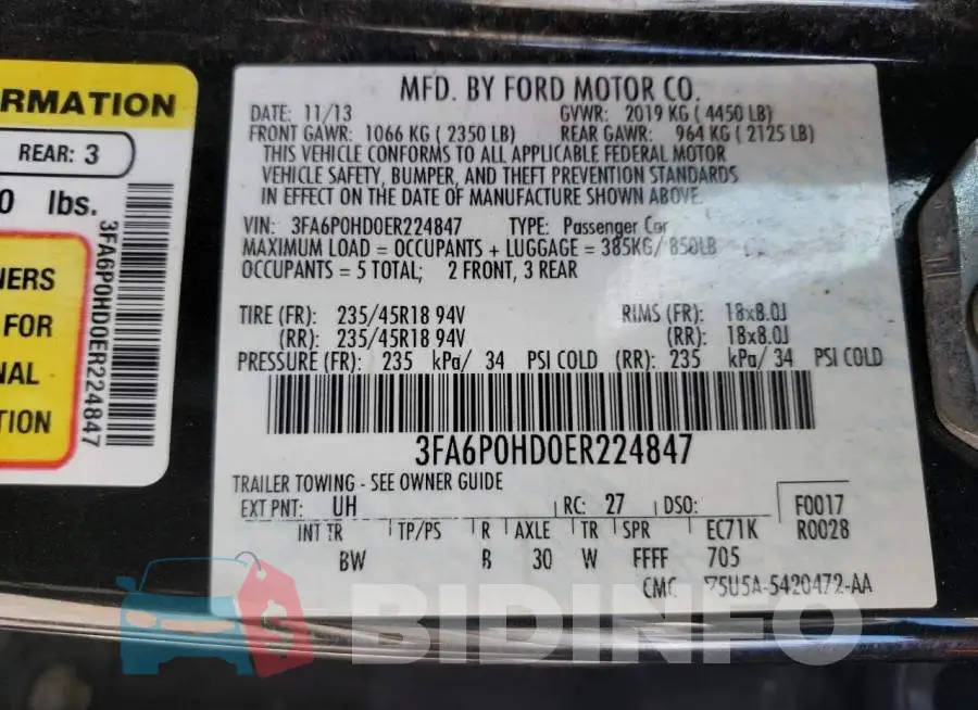 3FA6P0HD0ER224847 Photo# 12