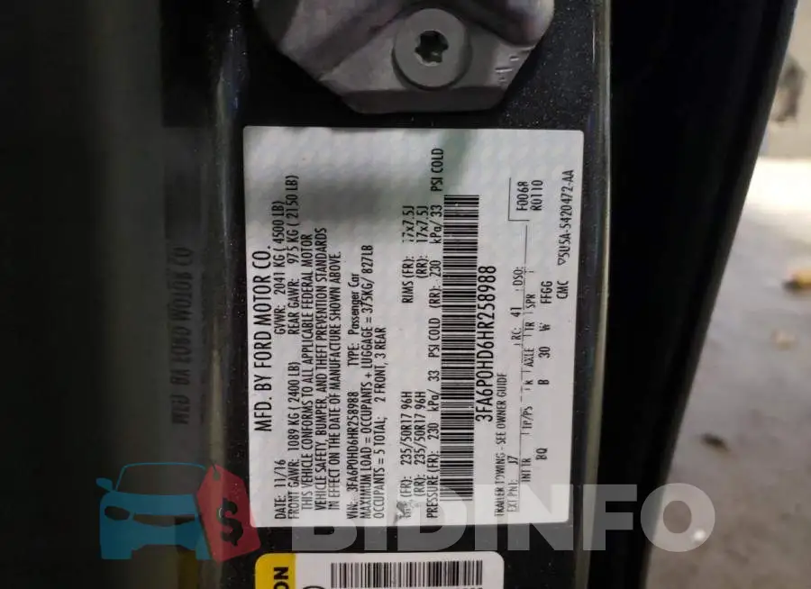 3FA6P0HD6HR258988 Photo# 12