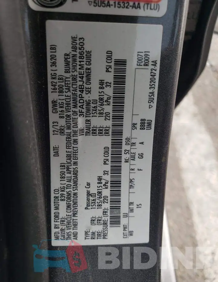 3FADP4BJ4EM186503 Photo# 12