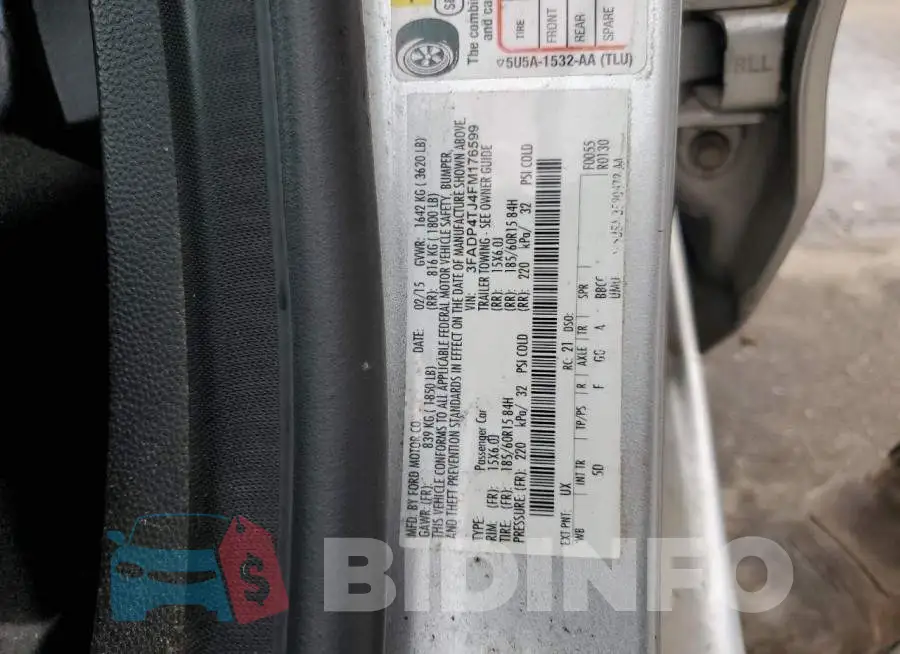 3FADP4TJ4FM176599 Photo# 12