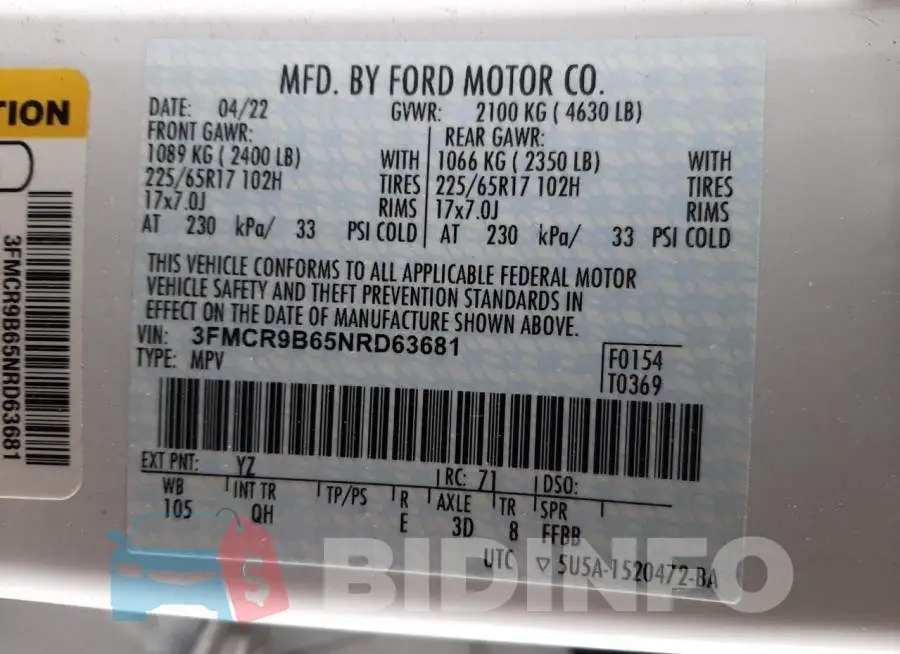 3FMCR9B65NRD63681 Photo# 12